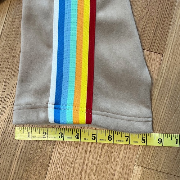✨Host Pick✨ Palm Angels Tan Velour Rainbow Stripe Track Pants - Picture 12 of 12